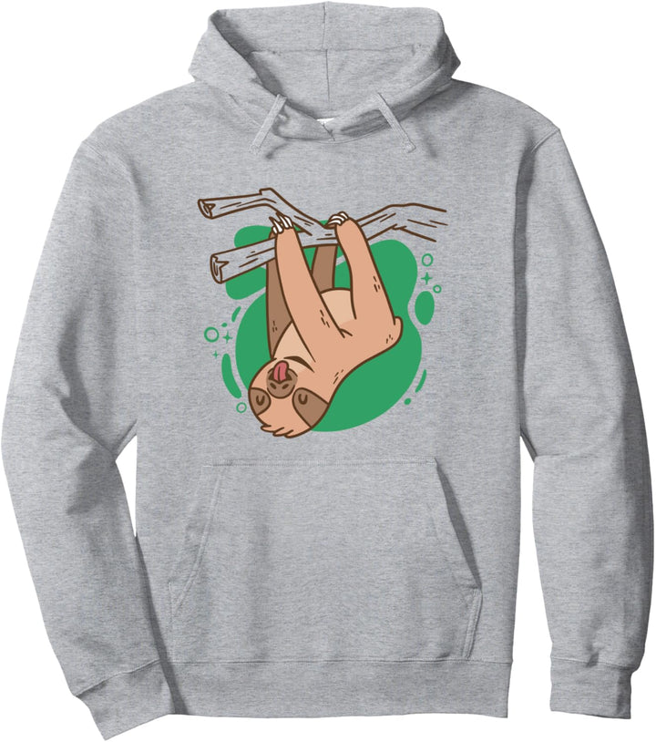 Faultier zum Aufhängen, kopfüber hängend süss, abstrakt. Pullover Hoodie