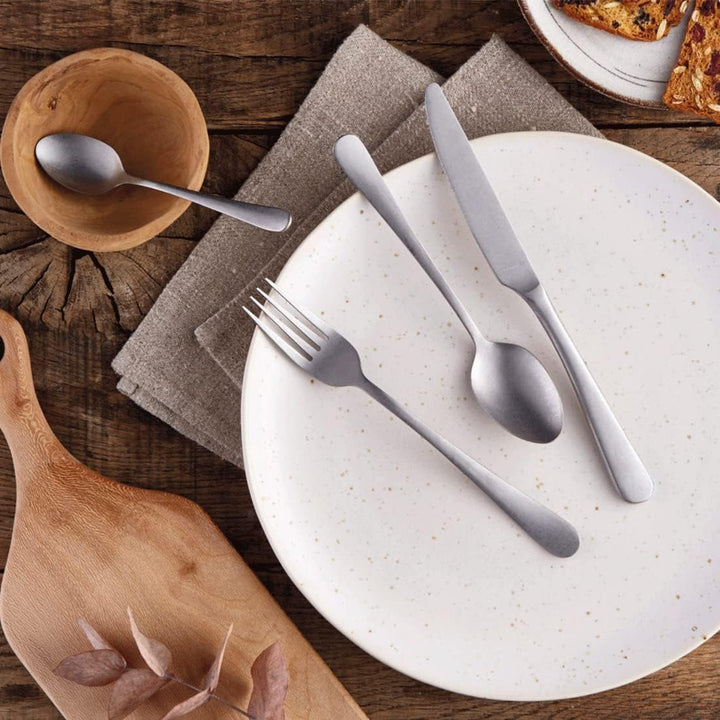 AMEFA AUSTIN Besteck Set 4 Personen (mattiert/vintage) | 16-teilig | Edelstahl 18/0 | rostfrei und s