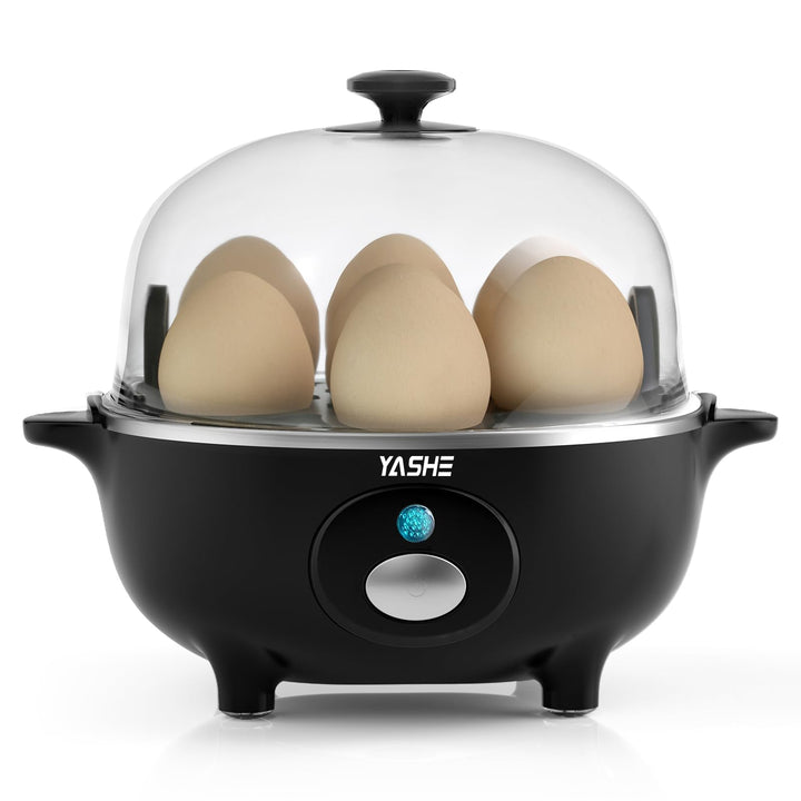 YASHE Eierkocher, 360W Kompakter Egg Cooker Multifunktional, 7 Eier leicht zu Pellen, Weich, Mittel,