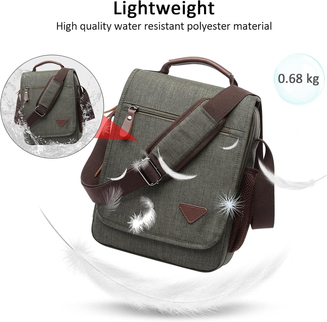 DORRISO Mode Umhängetasche Herren Schultertasche Elegante Schultertaschen für 12.9 Zoll Laptop Kurie