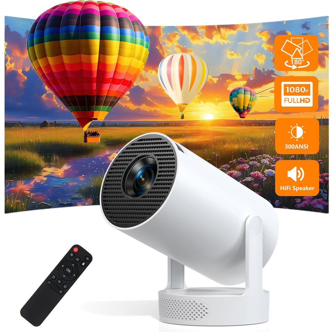 Mini-Projektor, unterstützt 4K 1080P, tragbarer Beamer mit OS Android 11, WiFi 6 & Bluetooth 5.0, 30