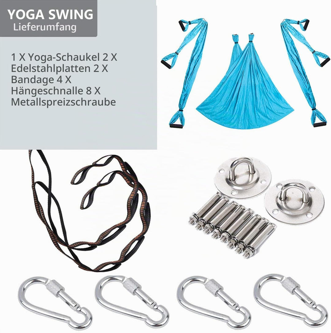 Yoga Hängematte Set Aerial,Aerial Yogatuch,Aerial Yoga Hammock Swing mit Tragetasche und Verlängerun