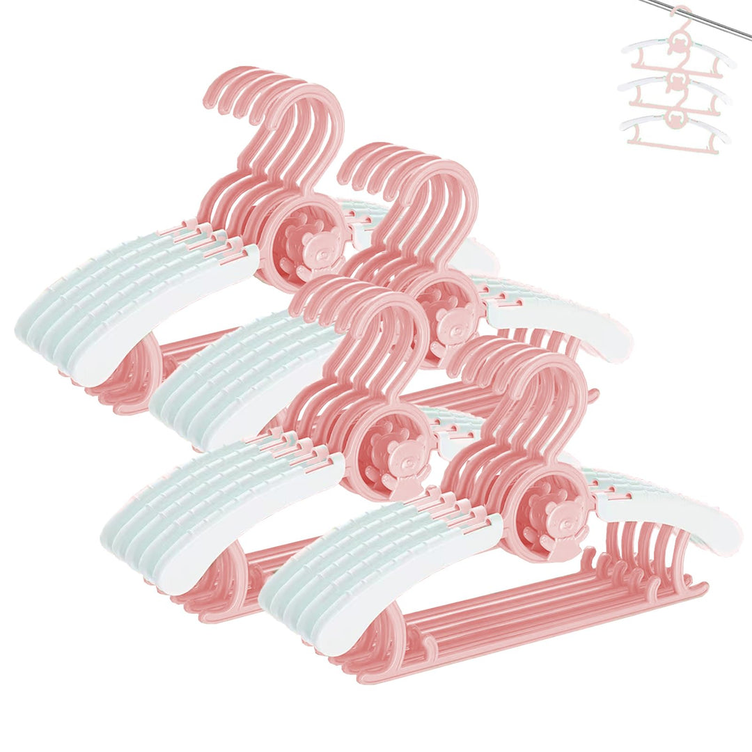HGYZE Baby Kleiderbügel Kinder Antirutsch, 29-37cm Ausziehbare Kinderkleiderbügel mit Hosenständer,