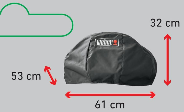 Weber Premium Grill Bonnet Abdeckhaube für Pulse 1000, atmungsaktiv UV- & wasserbeständig, Schutz fo