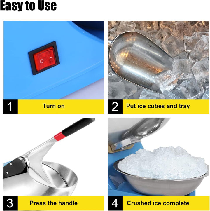 Elektrische Ice Crusher,Lightakai 220V 300W Elektrische Eiszerkleinerer Edelstahl Ice Eiswürfel Crus