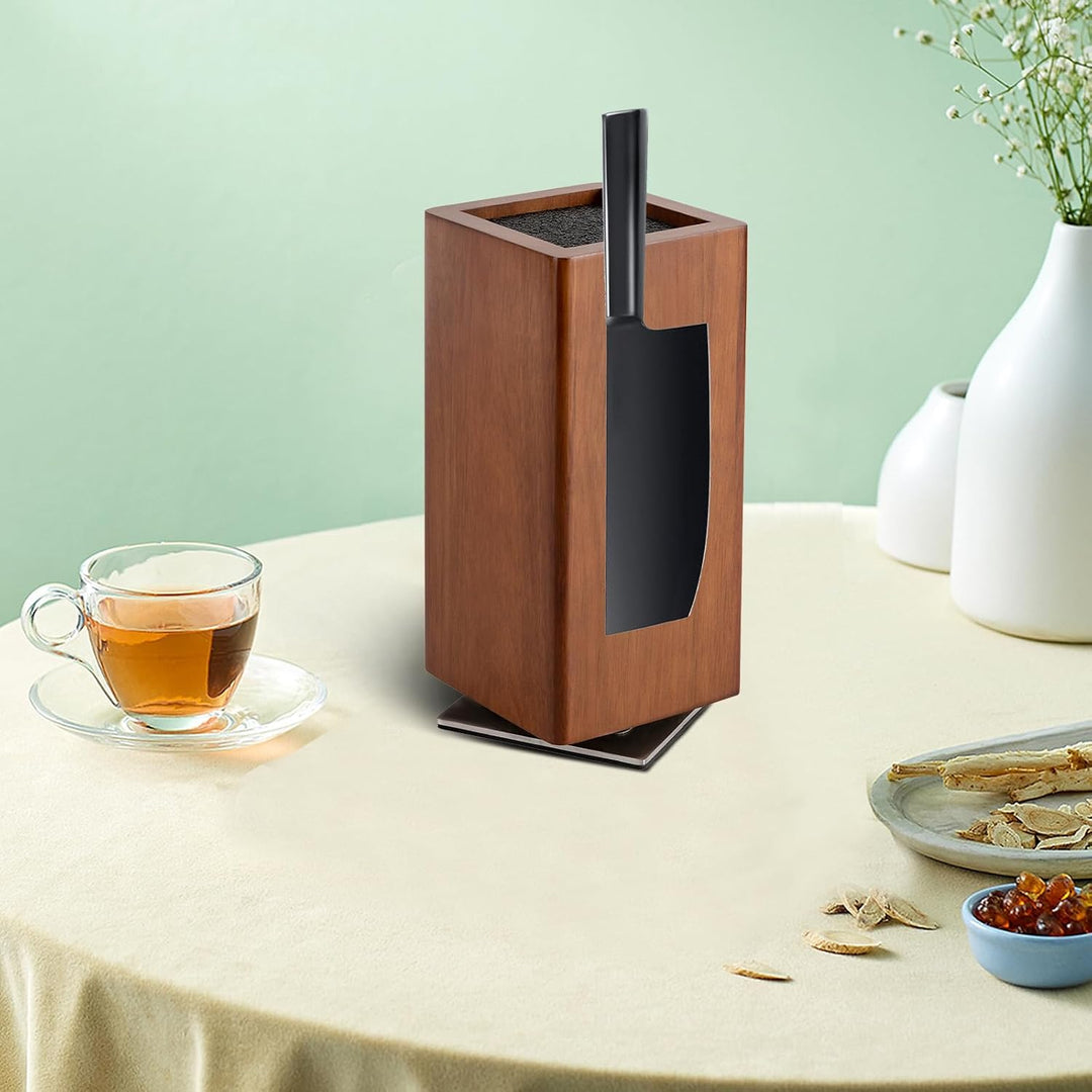 Magnetmesserblock 360° drehbar für Küche Messeraufbewahrung Braun | 360° drehbar, 1600 Gs Magnet, Ak