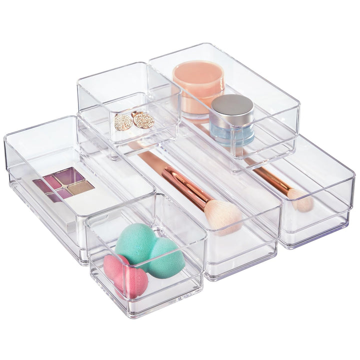 STORi Kosmetik- und Schreibtisch-Schubladen-Organizer, Kunststoff, transparent, 6 Stück 6 Piece, 6 P