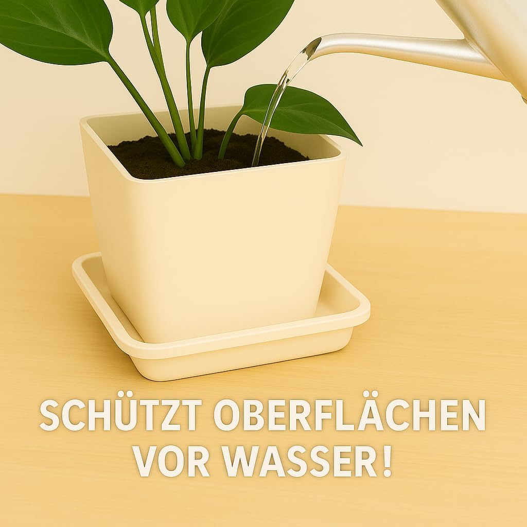 Home Garden Ornaments Untersetzer Blumentopf Eckig Beige 29x29cm Set of 5 – Dauerhaft Blumentopf Unt