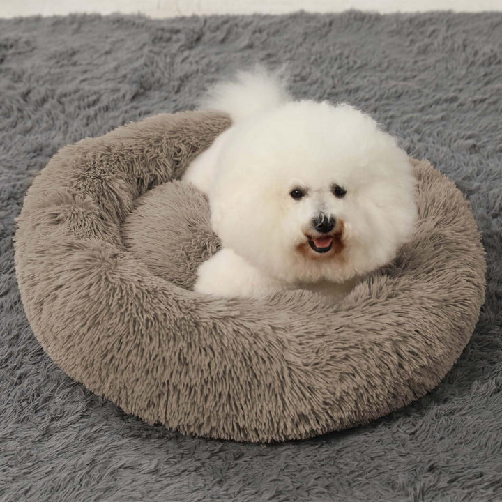 HACHIKITTY Hundebett, beruhigendes Donut-Kuschelbett, mittelgrosse Hundebetten, flauschig, beruhigen