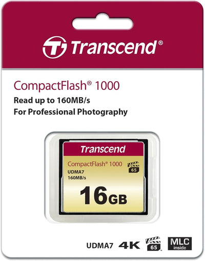 Transcend 16GB CompactFlash 1000 Speicherkarte TS16GCF1000 16GB CF1066X, 16GB CF1066X