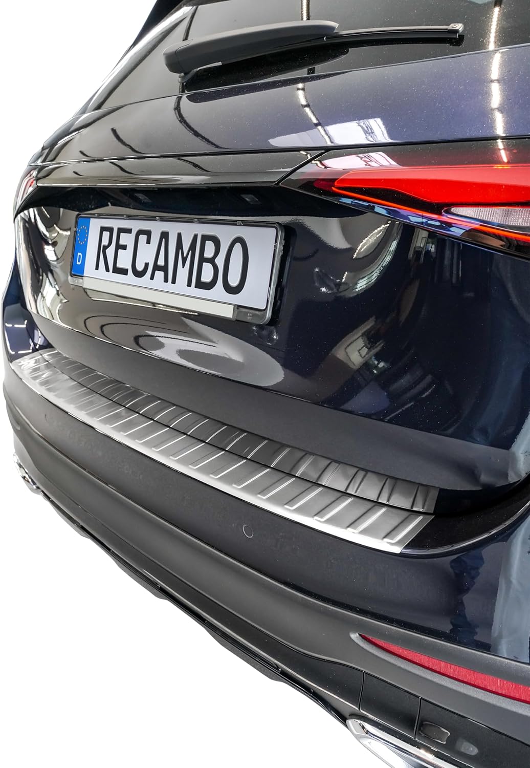 RECAMBO Ladekantenschutz Edelstahl matt gebürstet mit Textur - kompatibel für Mercedes GLC - X254 -