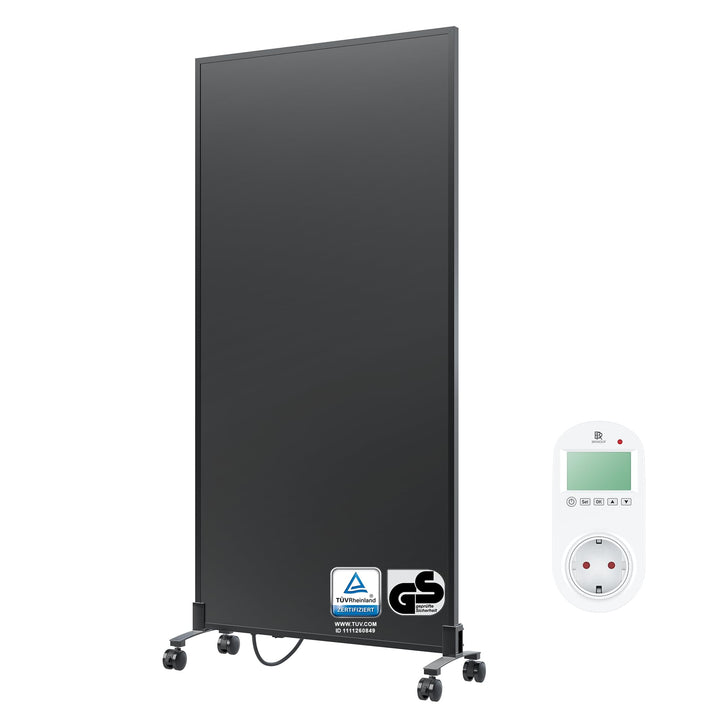 BR Bringer Infrarotheizung Standgerät - 1000 Watt - Energiesparend - Mobile Elektroheizung mit Stand