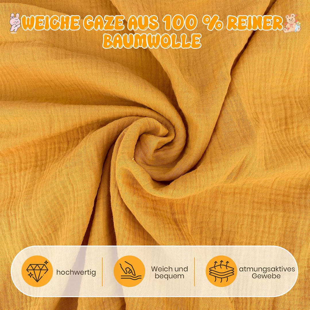 2 Stück Hausbett Himmel, Betthimmel Hausbett aus 100% Baumwolle Musselin | H270 x B67 cm Stoffhimmel
