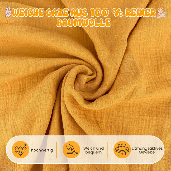 2 Stück Hausbett Himmel, Betthimmel Hausbett aus 100% Baumwolle Musselin | H270 x B67 cm Stoffhimmel