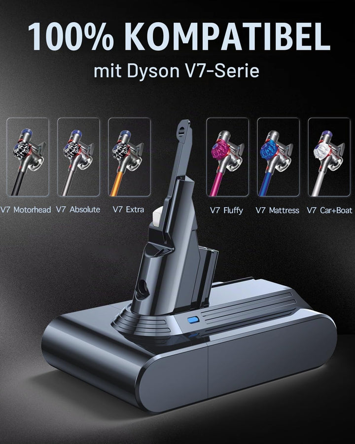 6000mAh Akku kompatibel mit Dyson V7, V7 Motorhead, V7 Animal, V7 Trigger, V7 Total Clean, V7 Motorh