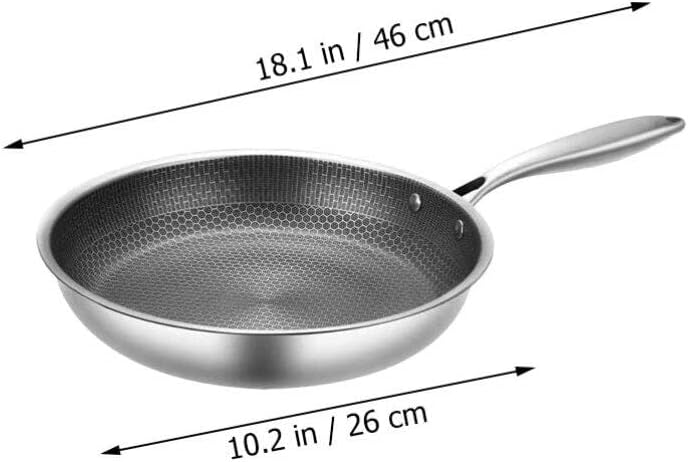 UPKOCH Edelstahl-Bratpfanne Antihaftbeschichtet Omelette-Pfanne Wabenboden Steak-Bratpfanne Gas-Koch
