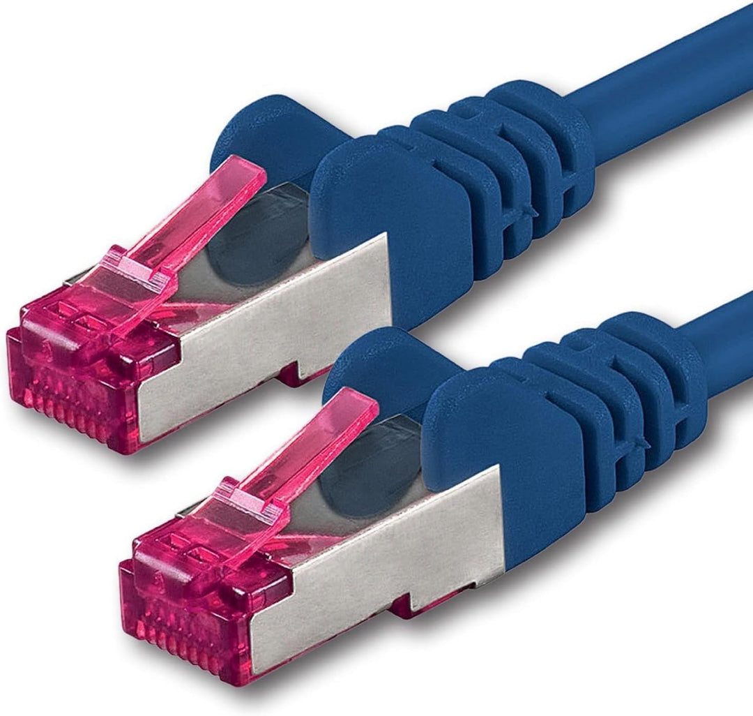 1aTTack.de 30m - blau - 1 Stück - Netzwerkkabel CAT6a (10Gb/s) S-FTP CAT 6a Lankabel - GHMT zertifiz