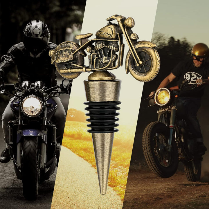LKKCHER Motorrad Weinflaschenverschluss, Weihnachtsgeschenke Weinsparer, Motorrad Geschenke für Männ
