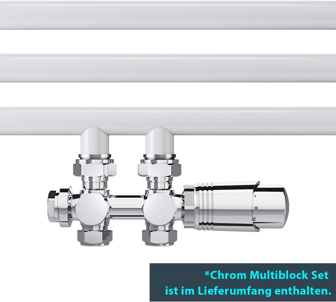 ELEGANT Heizkörper Bad 1000x400mm Weiss Badheizkörper Mittelanschluss Heizkörper Handtuchtrockner Ha