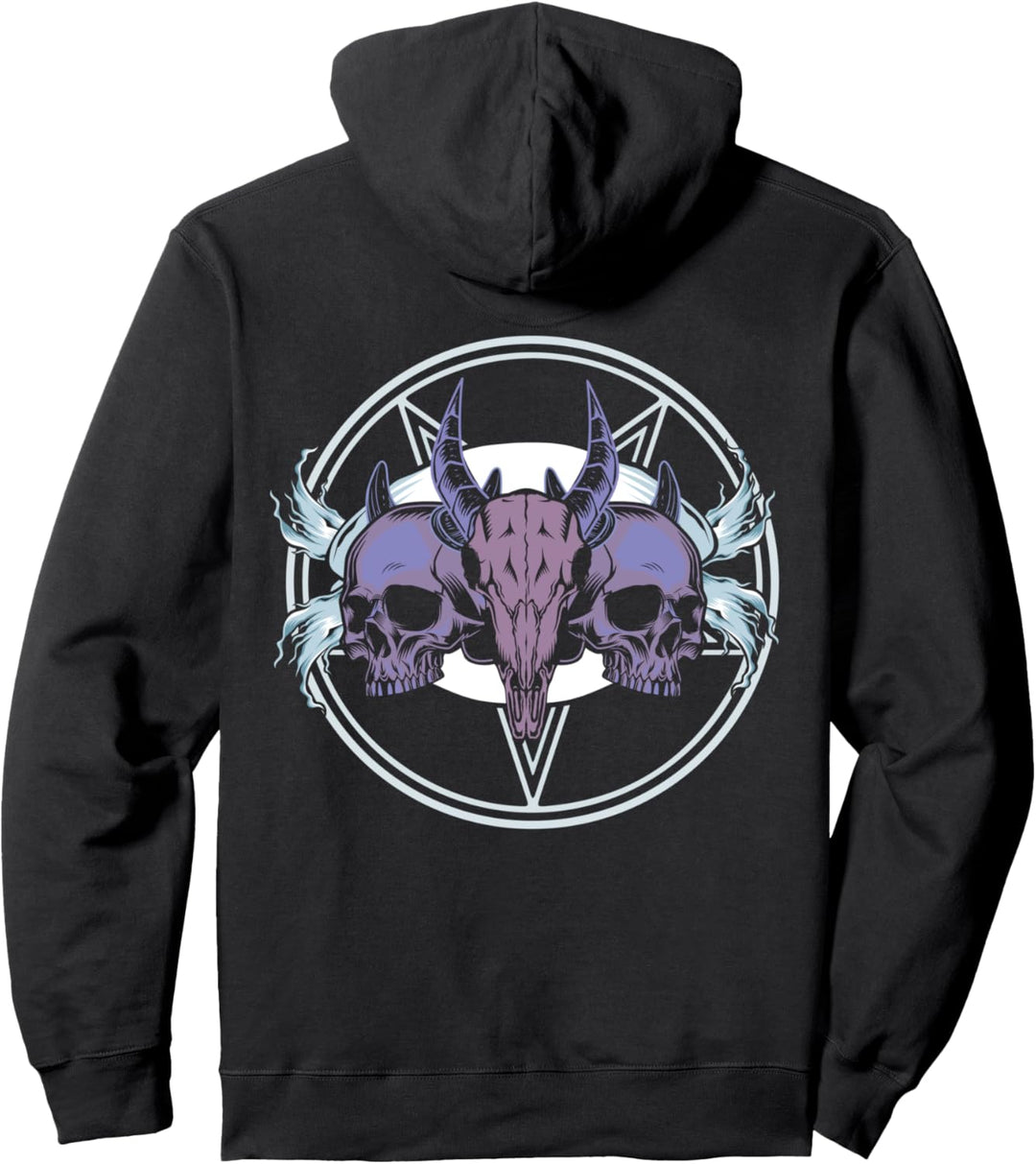 Gothic Satanic Wendigo Knochen heidnisch Okkult Oktober Halloween Pullover Hoodie