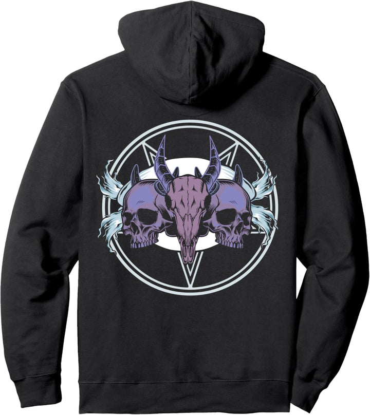 Gothic Satanic Wendigo Knochen heidnisch Okkult Oktober Halloween Pullover Hoodie