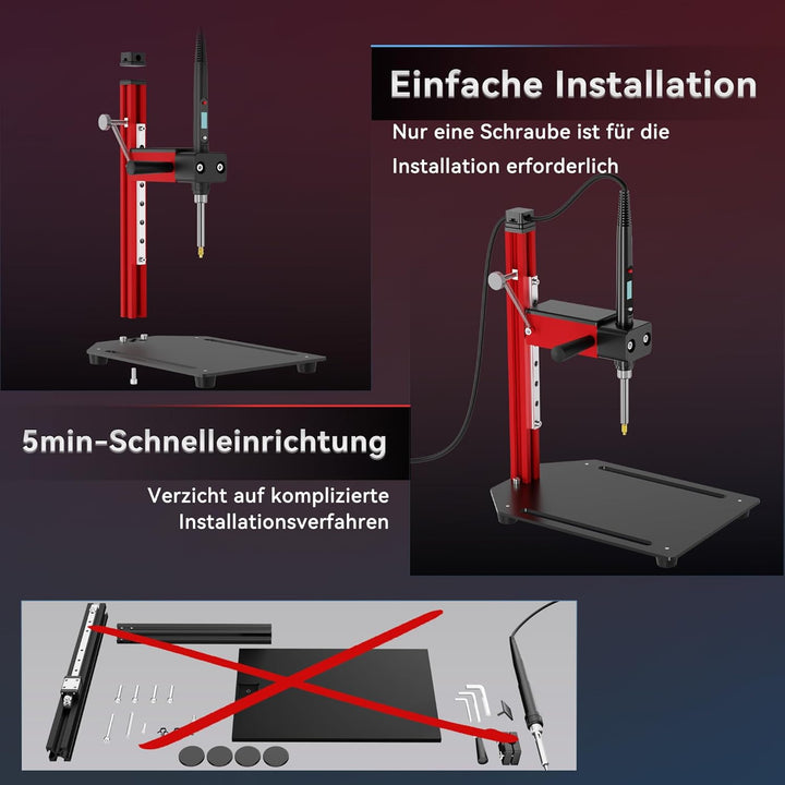 Einschmelzhilfe für Gewindeeinsätze, Aluminiumlegierung Heat Set Insert Tool, Vertikales Einschmelzw