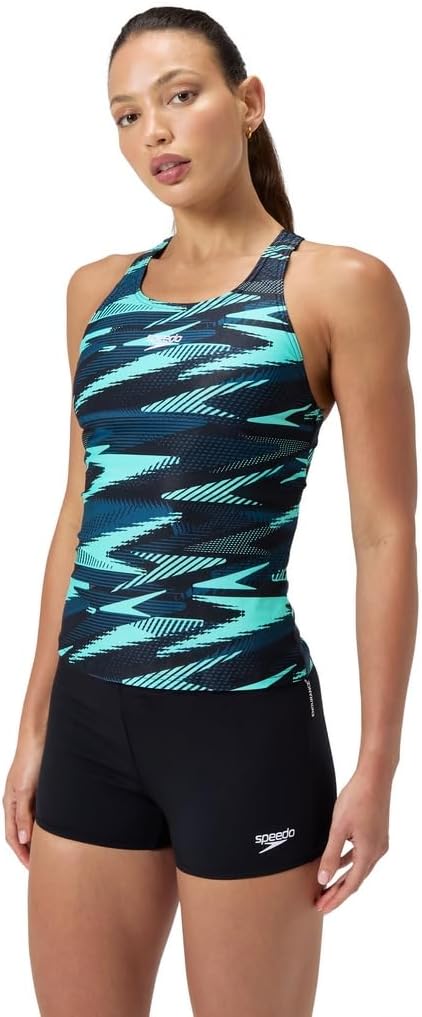 Speedo Damen Hyperboom Tankini Tankini Badeanzug 28 Arctic Glass, 28 Arctic Glass