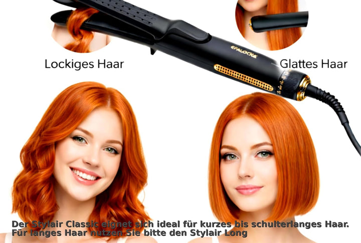 Rotschopf24 Efalock Stylair CLASSIC Glätteisen, Haarglätter 2in1 + Wellen/Locken. Hairstyler. 42W. 1