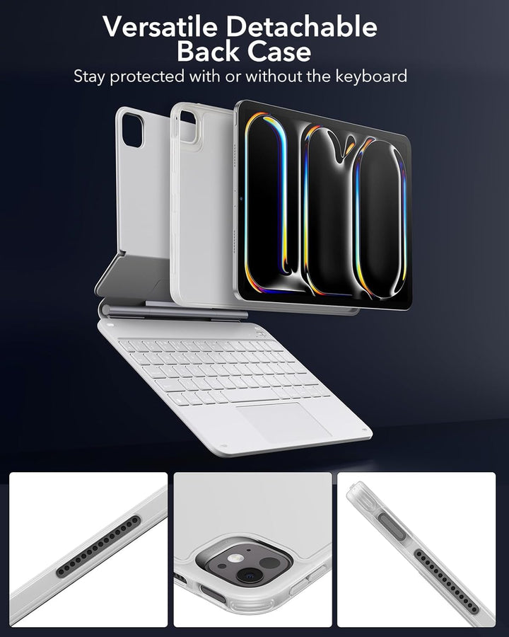 ESR iPad Pro 13 Zoll (M5/M4, 2025/2024) Hülle mit Tastatur, Tastaturhülle mit Einzustellendem Magnet