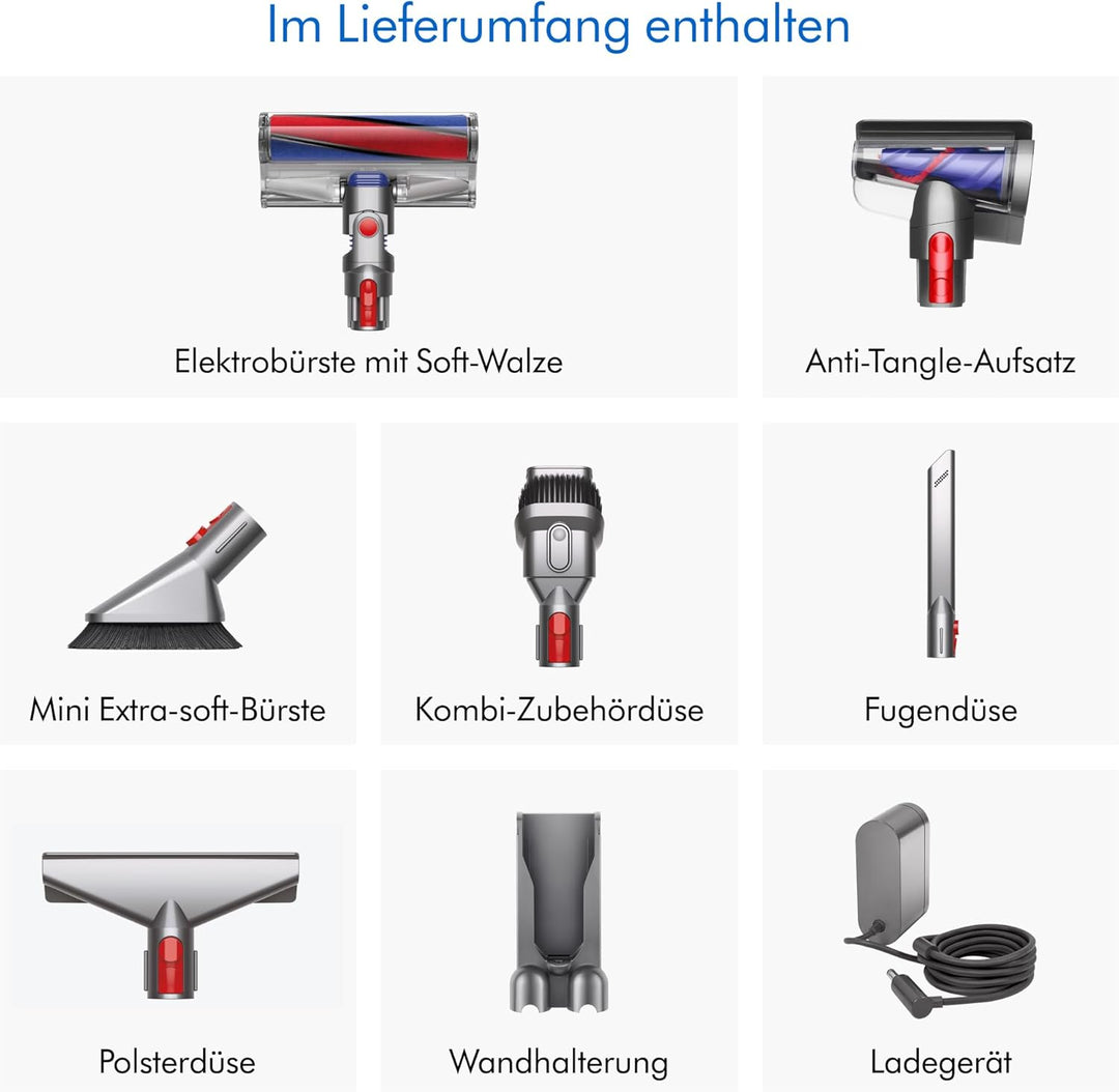 Dyson V11™ Fluffy kabelloser Staubsauger (Nickel/Rot)