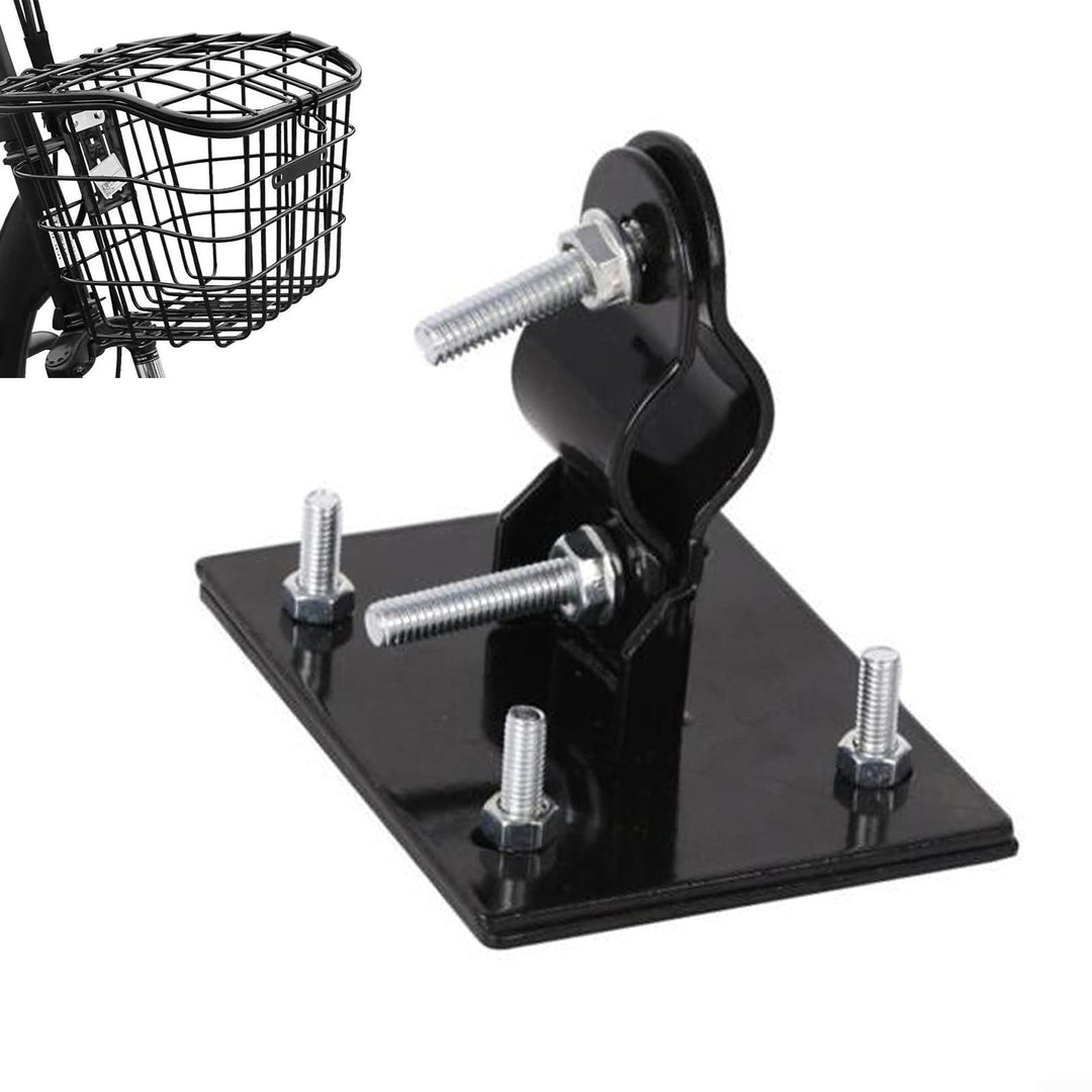 Fahrradkorb Feste Halterung, Frontkorbzubehör, schwarzes Metall, Gepäckträgerhalterung, 5 kg Tragkra