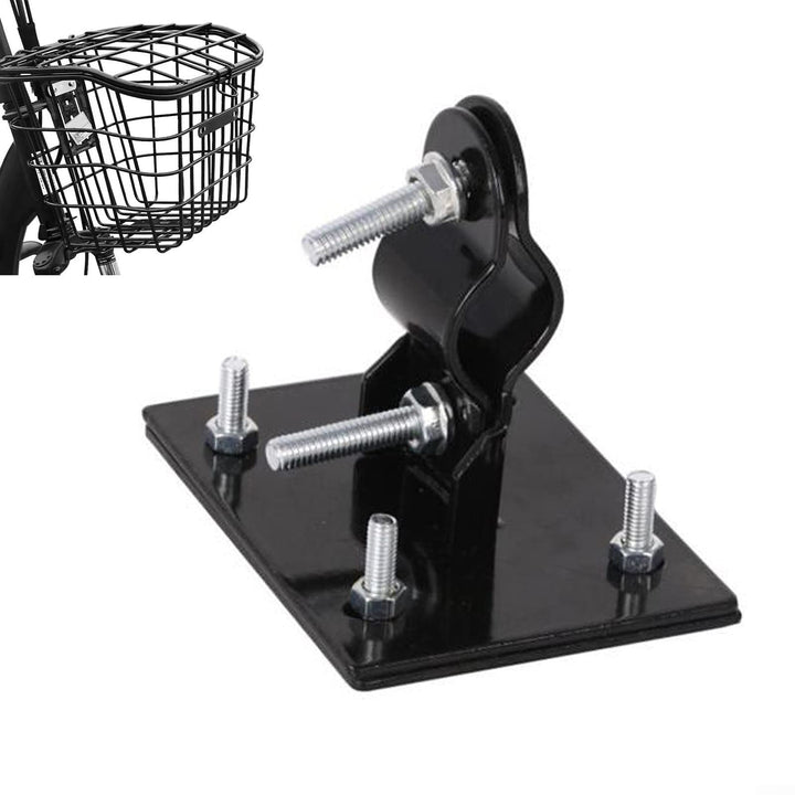 Fahrradkorb Feste Halterung, Frontkorbzubehör, schwarzes Metall, Gepäckträgerhalterung, 5 kg Tragkra