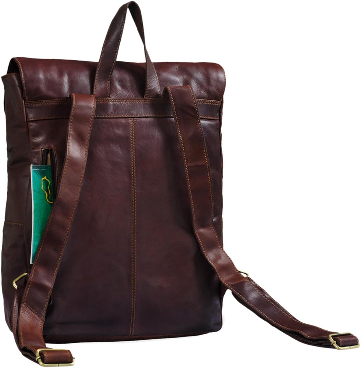 STILORD 'Manila' Vintage Leder Rucksack Damen Herren XL Lederrucksack DIN A4 braune Rucksackhandtasc