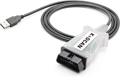 Alchiauto DCAN K+ dcan k-dcan k d can Ediabas Cable Interface OBDii k-can Cable White, White