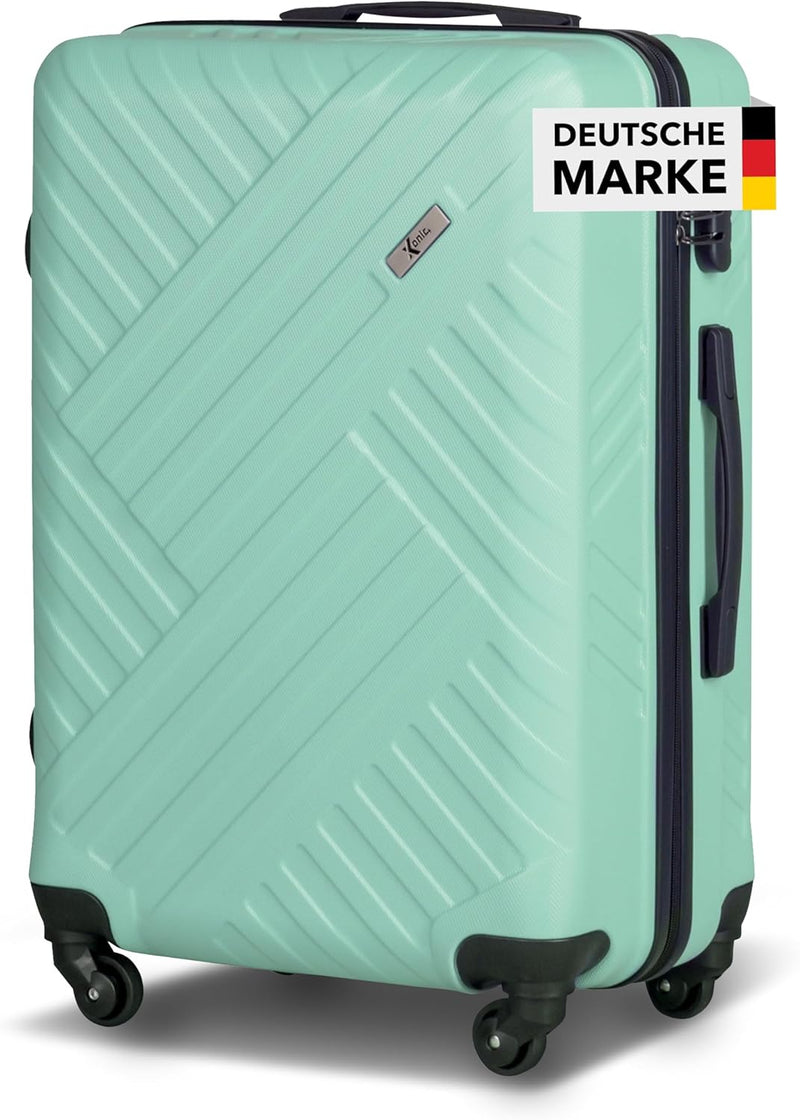 Xonic Koffer Hartschalenkoffer Trolley Kofferset Reisekoffer M-L-XL-Set HT Series (Türkis, L) Türkis