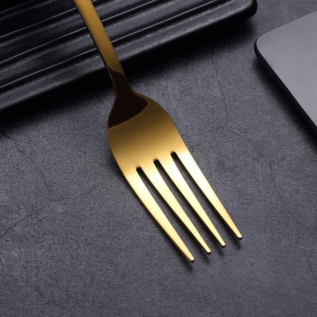 HOMQUEN Besteck Set, Gold Besteck Set, Edelstahl Set Service für 6 Personen, 30 Stück Esszimmer Best