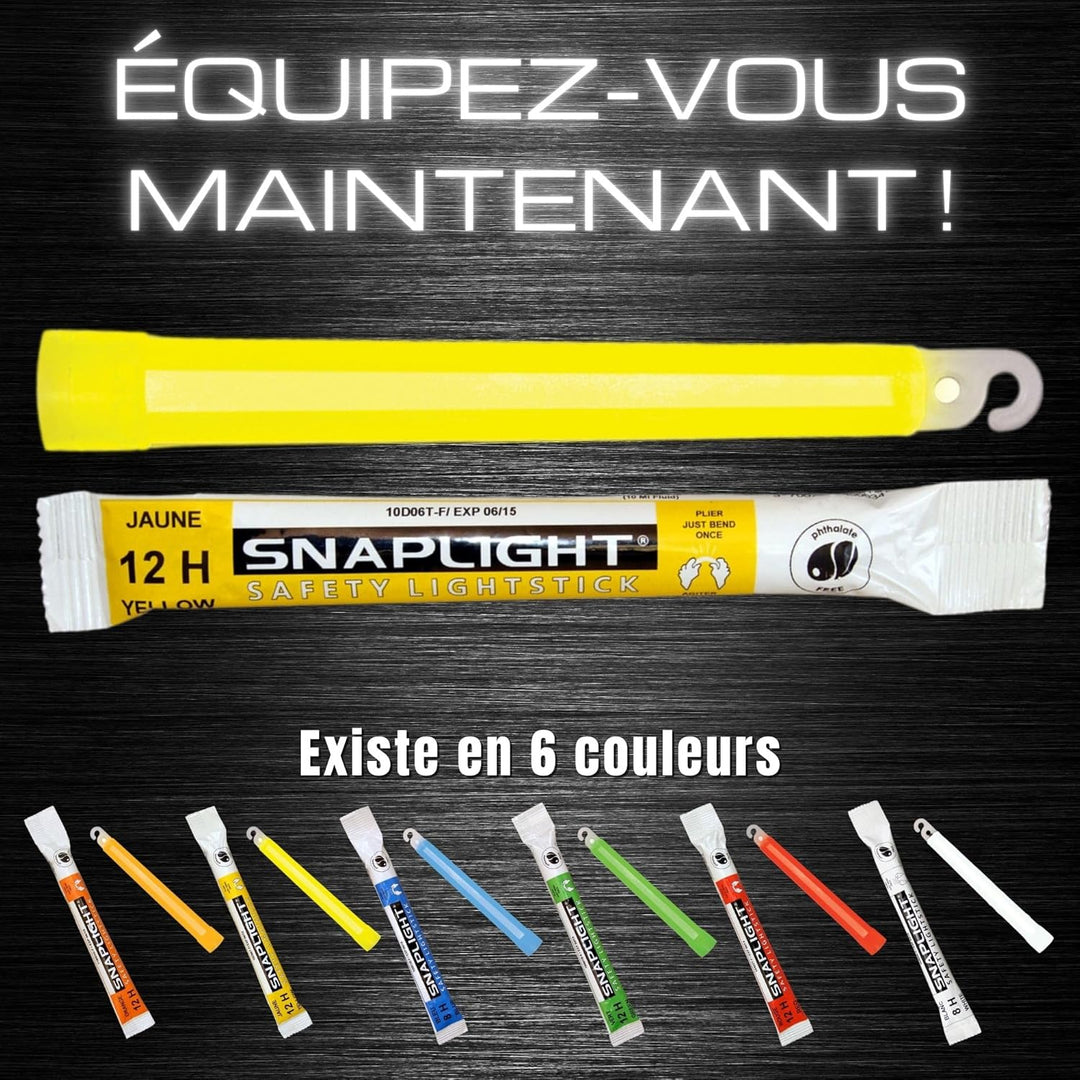 Cyalume SnapLight Knicklichter in Gelb (10-er Pack) - 15 cm Glow Sticks mit Haken am Ende - ultra he