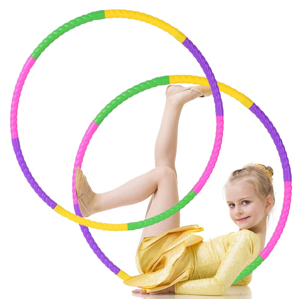 Hula Hoop Reifen Kinder, 2 Stück 8 Abschnitte teilbarer Hullahub-Reifen Children&