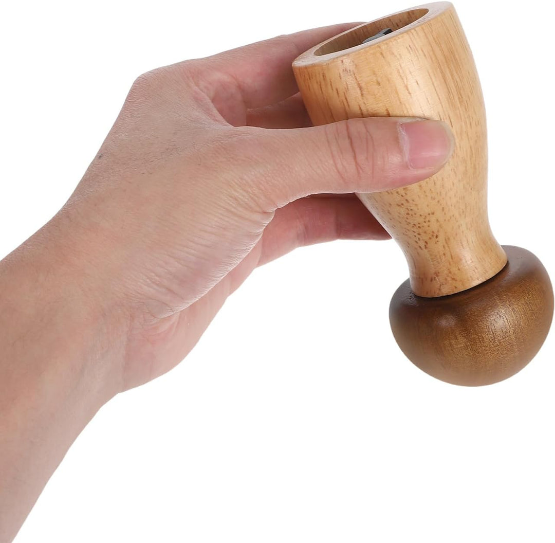 Salz- Und Pfeffermühle in Pilzform Aus Holz 6X5 Zoll Manuelle Gewürzmühle Für Küche Und Haushalt 2Er