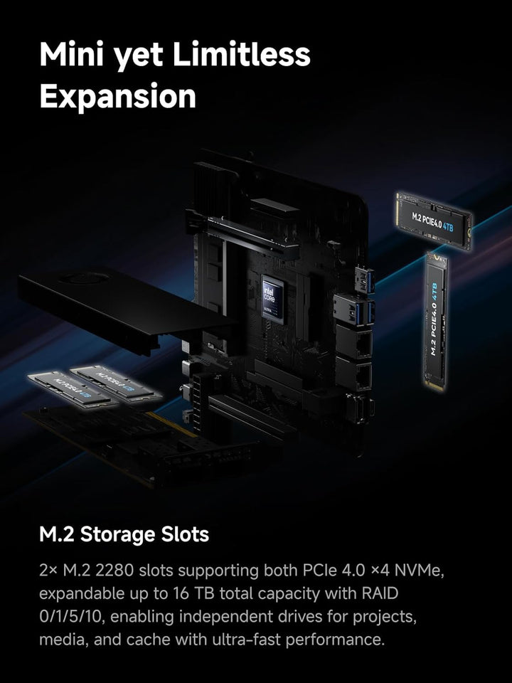 MINIS FORUM MS-02 Ultra Workstation Mini PC, Intel Core Ultra 5 235HX(14C/14T, up to 5.1GHz),PCIe 5.