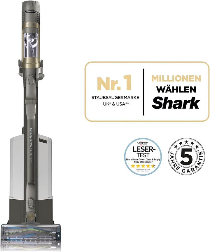 Shark PowerDetect Clean &amp; Empty Akku-Staubsauger, DuoClean Detect, Reverse Clean, 2L-Selbstentleerst