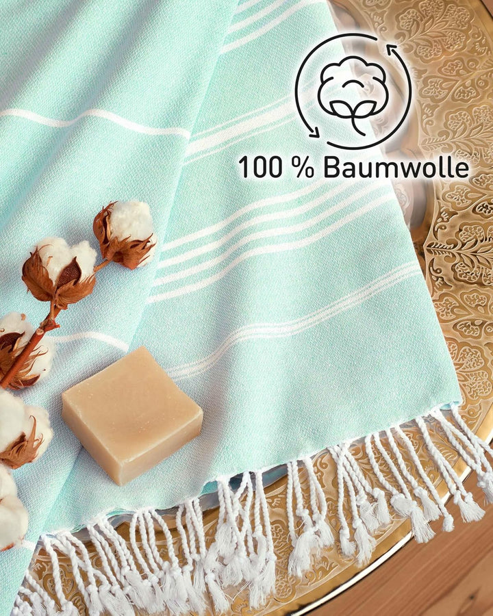 Fit-Flip Hamamtuch aus 100% Baumwolle – saugfähig und schnelltrocknend – türkisches Saunatuch, Stran