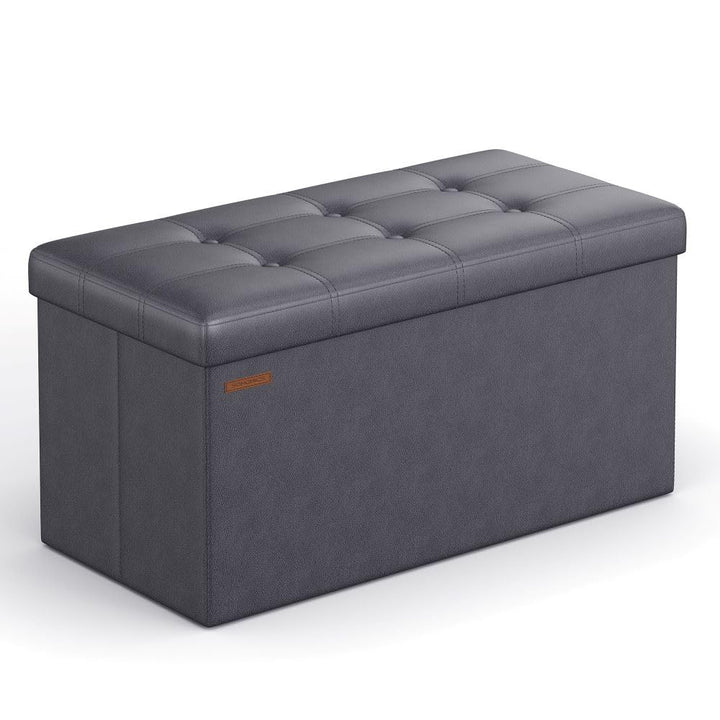 SONGMICS 76 cm Sitzbank mit Stauraum, Sitztruhe, Aufbewahrungsbox, Fusshocker, faltbar, gepolstert,