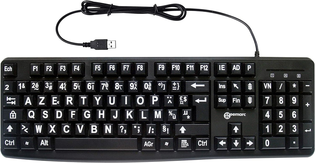 Geemarc Multimedia Large Print Keyboard Tastatur Einzigartig, Einzigartig