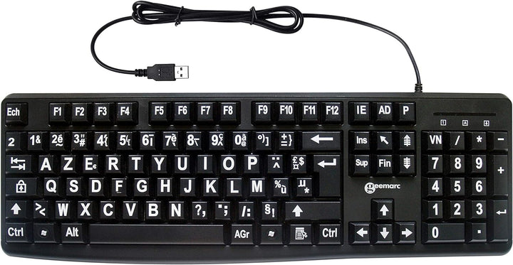 Geemarc Multimedia Large Print Keyboard Tastatur Einzigartig, Einzigartig