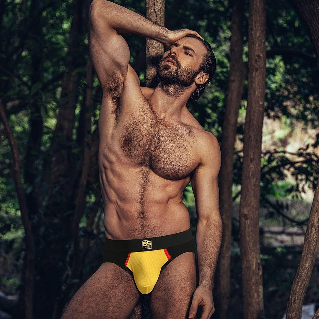 BSHETR Herren-Unterwäsche, Unterhosen Männer Slips, 3er-Pack, 5er-Pack, Netzstoff, niedrige Taille,