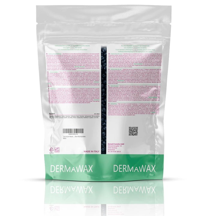 Dermawax 2 kg Azulen Waxing Perlen- Professionelle Heisswachs Wachsperlen zur Haarentfernung- Anwend