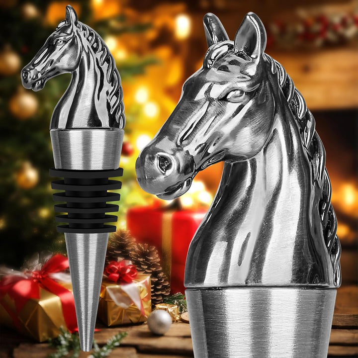 LULLEA Weihnachtsgeschenke Verpackt Pferd Weinflaschenverschluss, Weihnachtsgeschenke Pferde Geschen
