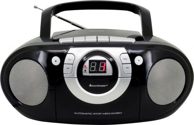 Soundmaster SCD5100SW Radio Kassettenspieler mit CD Spieler in schwarz, schwarz