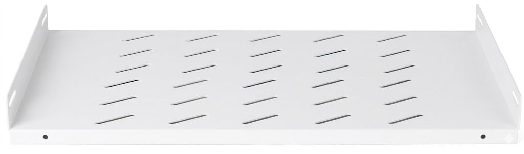 19 Zoll Fachboden für 600mm Tiefe Wandschränke - 1HE Weiss - Weiss - Traglast 20 kg, 514 mm tiefe